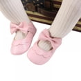 thumbnail image 5 of Baby Girls Mary Jane Flats with Bowknot Soft Sole Cute Non-Slip Toddler Infant First Walker Princess Dress Shoes (0-18 Months) Pink L, 5 of 6