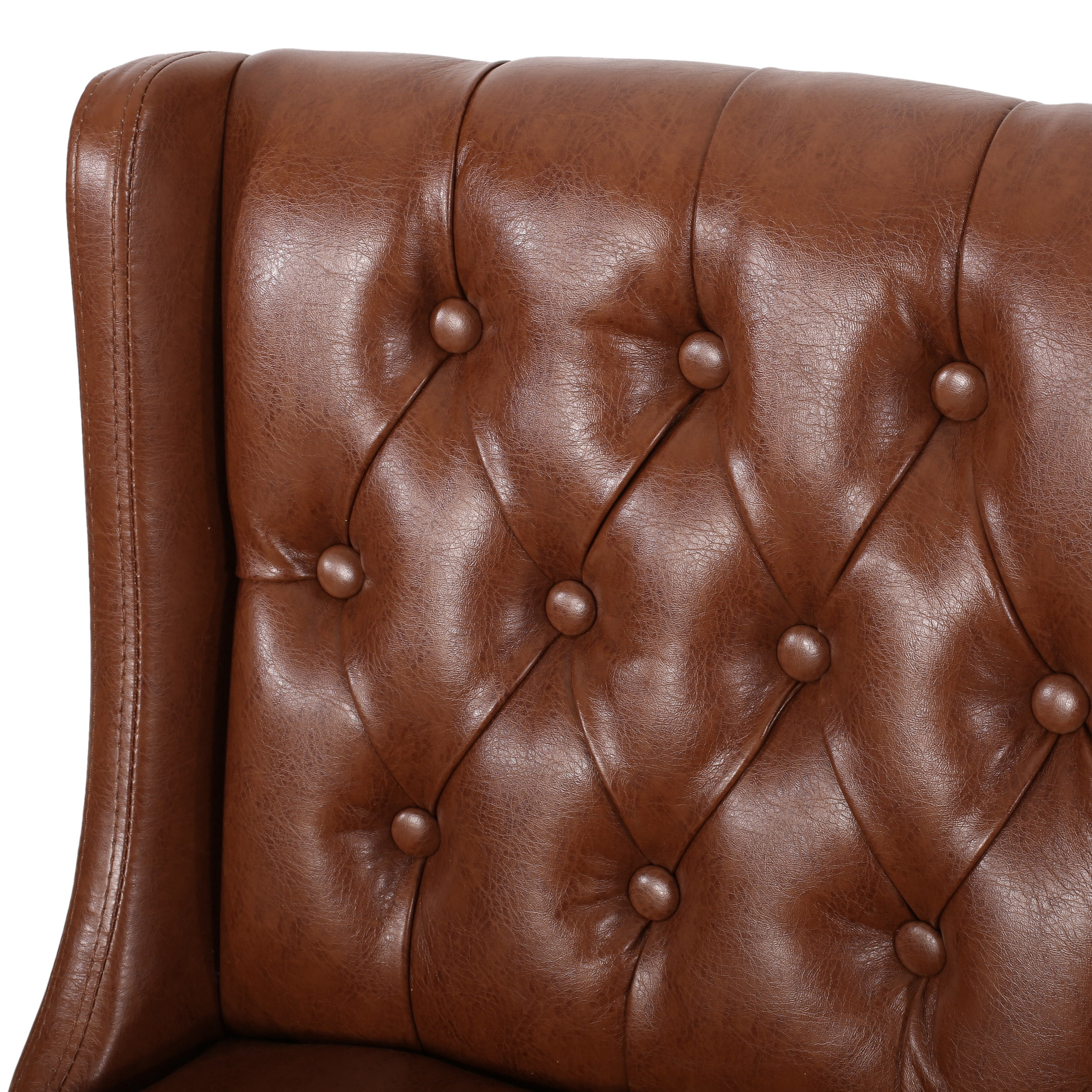 Noble House Daylanie Barstools, Cognac Brown, Espresso