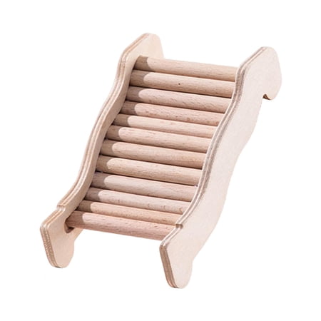 Wooden Hamster Platform Wooden Ladder Bridges Toys Parakeet Natural Wood Stairs Parrot Hamster Climbing Toy for Hamsters Same as Sized Pets 16x9cm