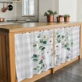 thumbnail image 6 of Easter Bunny Tier Curtains 36 Inch Length, Eucalyptus Leaves Grey Checkered Farmhouse Cafe Short Curtains for Bathroom Over Sink, Small Kitchen Curtain Light Filtering Drapes 2 Panels 27.5"Wx36"L, 6 of 8