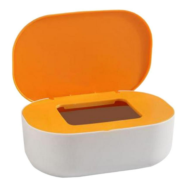 relayinert Stylish Desktop Countertop Mask Dispenser Storage Box with Lid Spacious Holder Plastic Baby Yellow 21x14x7.8cm 1Set