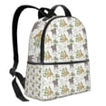 thumbnail image 2 of Lsque Jungle Animal Pattern Backpack – School Travel Canvas Daypack with Ergonomic Padded Straps, Multiple Compartments & Leather Handle, 2 of 5