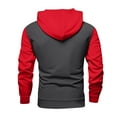 thumbnail image 5 of Men’s Pullover Hoodie Long Sleeve Drawstring Hooded Sweatshirt Kangaroo Pocket Casual Loose Fit Top Red M, 5 of 5