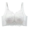 thumbnail image 2 of Swuxness Women's Thin Push Up Wireless Bra, Women's Bras, Women's Solid Color Lace Lightweight Breathable No Underwire Everyday Bra White, M, 2 of 3