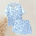 thumbnail image 5 of Xmyrz Fall Pajamas For Women Set Loungewear Lapel Bunny Shorts Set Button Down Lightweight Likable Print Short Sleeve Pj'S Sleepwear Outfit, 5 of 5