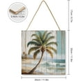 thumbnail image 2 of Zomyto 12x12 In Square Hanging Wood Sign Palm Tree Wooden Hanging Sign, 2 of 8