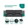 thumbnail image 2 of Futon Sofa with Armrest and Cupholders by Naomi Home-Color:Black,Fabric:Faux Leather, 2 of 10