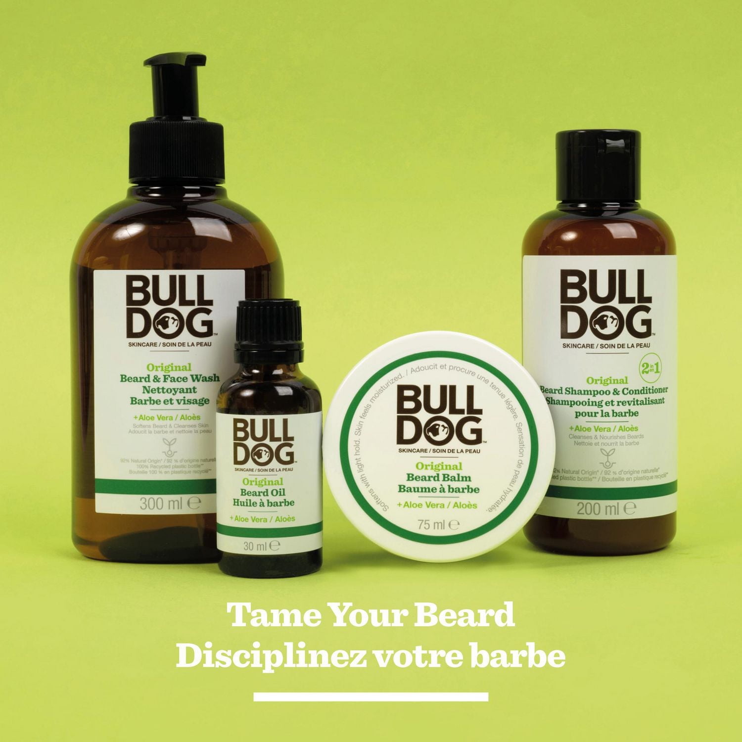 Gel nettoyant pour le visage et la barbe en formule originale de marque Bulldog 300 mL