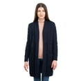 thumbnail image 2 of SAOL 100% Merino Wool Women's Aran Shawl Collar Open Front Long Cardigan Sweater Cable Knitted Outdoor Coat with Pockets Made in Ireland, 2 of 5