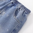 thumbnail image 5 of NAISIBABY Girls Straight Leg Jeans, with Pockets High Waist Cute Bow Fashion Casual Denim Pants Blue Size 14, 5 of 9