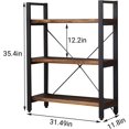 Solid Wood Bookshelf,4 Tier Rustic Vintage Industrial Etagere Bookcase