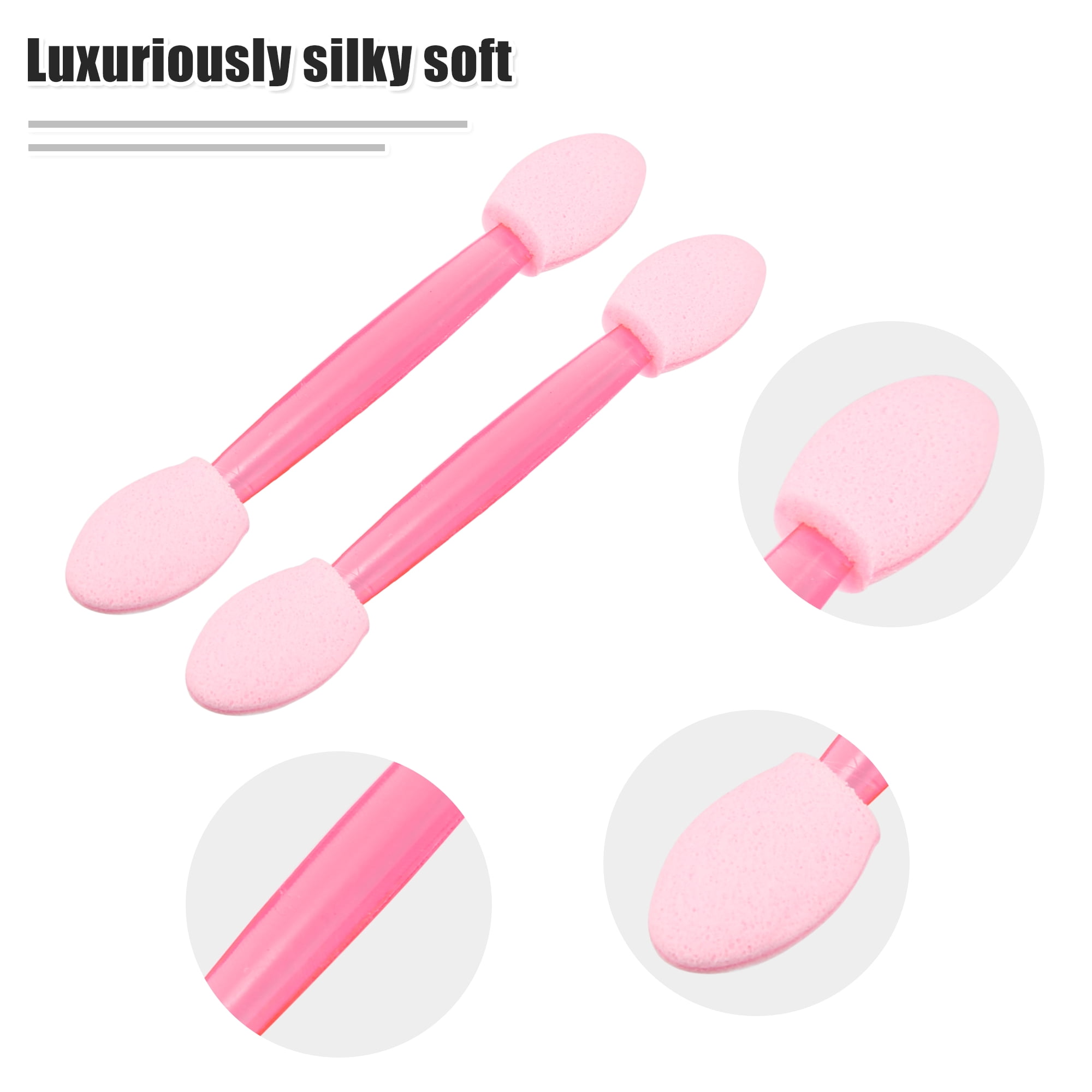 Unique Bargains 50 Pcs Dual Sides Eye Shadow Sponge Applicators Pink