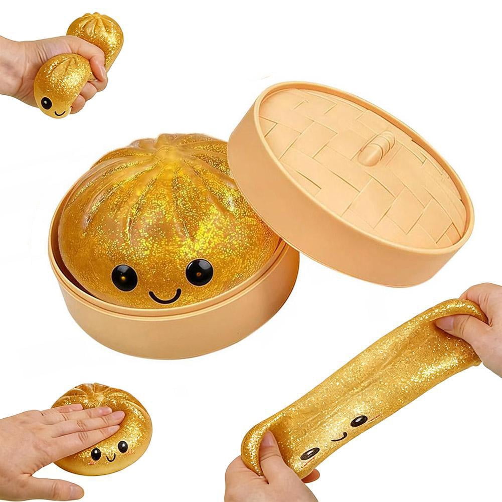 Mystery Steamed Bun Squishies Toy, Cute Stress Relief Fidget, Soft Squeeze Sensory Toy for Anxiety Relief, Random Color Decompression Toy for Adults
