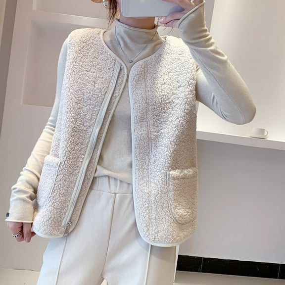 Turilly Women Coats Winter Jacket Women's Fashionable Slim Fitting Piece Large Pocket Fleece Short Cardigan