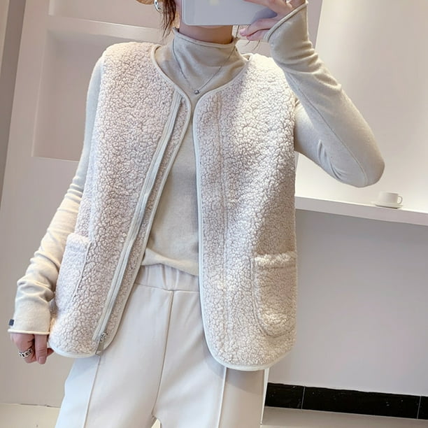Puntoco Cárdigan corto de forro polar con bolsillo grande para mujer Puntoco Puntoco-1