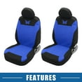 thumbnail image 6 of 4pcs Universal Car Seat Covers Kit Washable and Breathable Truck SUV Car Interior Seat Protectors Blue, 6 of 6