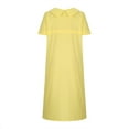 thumbnail image 5 of Antinious Summer Dresses for Women,Womens Dresses for Party,Plus Size Dresses for Curvy Women Solid Short Sleeved Casual Loose Beach Dress,Yellow,XXXXL, 5 of 5