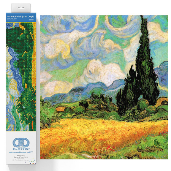 DIAMOND DOTZ® Wheat Fields (Van Gogh) Diamond Painting Kit - 20" x 15.3"