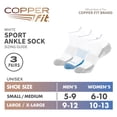 thumbnail image 3 of Calcetines deportivos unisex con ajuste de cobre hasta el tobillo para adultos, blancos, 3 of 5