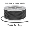 thumbnail image 2 of 2uds Nylon Hilo Cordel Rebordear Cordón 2mm Extrafuerte Trenzado Nylon Artesanía Cuerda para Pulseras Joyería Fabricación Bricolaje Artesanía 11M/36 Pies, Negro, 2 of 7