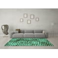 thumbnail image 3 of Ahgly Company Machine Washable Indoor Rectangle Abstract Turquoise Blue Modern Area Rugs, 6' x 9', 3 of 4