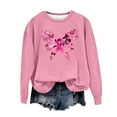 thumbnail image 4 of Cxenplz Womens Breast Cancer Awareness Sweatshirt Casual Fall Long Sleeve Pullover Pink Ribbon Print Sweater Holiday Comfy Clothes, 4 of 4
