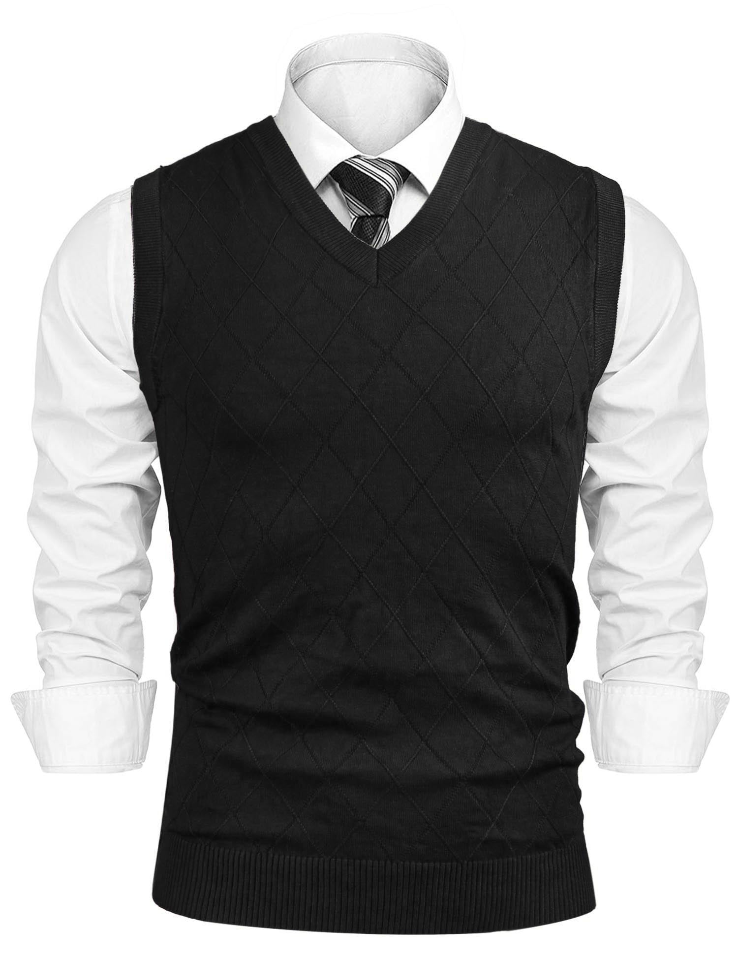 Purcoar Men's VNeck Sweater Vest Sleeveless Knit Pullover