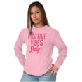thumbnail image 5 of Breast Cancer Survivor Positive Vibes Women's Long Sleeve T Shirt Brisco Brands S, 5 of 6