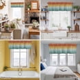 thumbnail image 5 of Bohemian Gradient Green Valance Curtain Modern Minimalist Orange Yellow Ocean Beach Window Valances Rod Pocket Short Curtains Window Treatments for Kitchen Bedroom Bathroom Laundry 60" x 14", 5 of 9