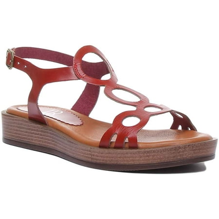 

JUSTINREESS Madison Women s Wedge Ring Hole Sandal In Red Size 6
