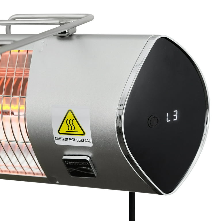 Kenmore Carbon Infrared 1500W Electric Patio Heater with Tripod and Remote,  Silver - Walmart.com