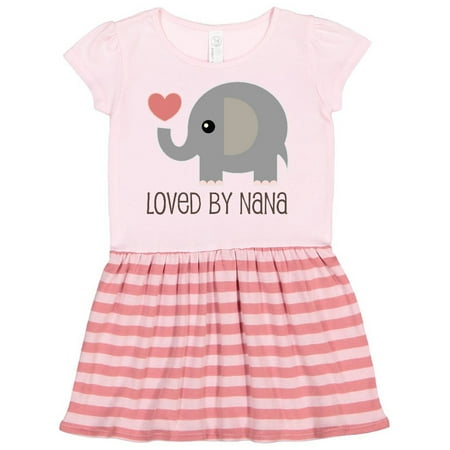 

Inktastic Loved By Nana grandchild elephant Gift Toddler Girl Dress