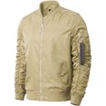 thumbnail image 1 of Ma Croix Mens Ruched Bomber Jacket Lightweight Waterproof Nylon Windbreaker, 1 of 5