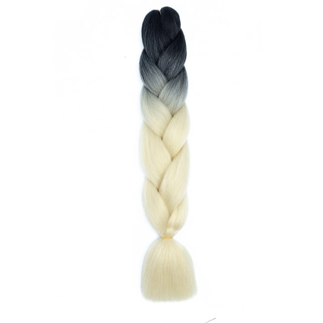Xiao Hua Extensiones de cabello trenzado para mujeres, 3 paquetes de 100 g/paquete, 24 pulgadas, cabello trenzado sintético de alta temperatura para trenzas de crochet retorcidas, de negro a beige