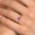 thumbnail image 4 of Gem Stone King 10K Yellow Gold Pink Moissanite and Lab Grown Diamond Engagement Ring for Women | 1.10 Cttw | Round 6MM | Gemstone Birthstone | Size 9, 4 of 6
