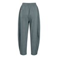 thumbnail image 5 of Capris Pants for Women Solid Color Wide Leg Summer Business Casual Trousers, 5 of 8