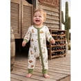 thumbnail image 4 of RUINIXCW Western Baby Cowgirl Cowboy Outfit Newborn Infant Girl Boy Spring Fall Winter Clothes Zipper Romper Boots Hats Print Long Sleeve Jumpsuit, 4 of 10