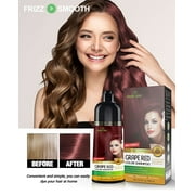 Herbishh Hair Color Shampoo for Gray Hair, Permanent, Men & Women (Grape Red 500ml)