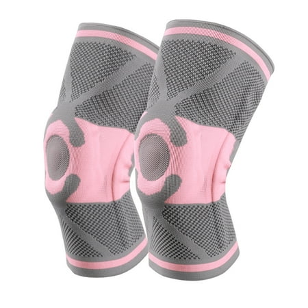 

Asdomo Warm Knee Pads Pink Comfortable High-Elastic Nylon Basketball Cycling Running Mountaineering Silicone Patella Sleeve