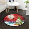 thumbnail image 5 of SKYSONIC Background of Night Sky with Christmas TreeRound Area Rug Chair Couch Cover Area Rug for Bedroom Floor Sofa Living Room Non-Slip Home Decor 3 x 3 Feet, 5 of 5