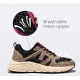 thumbnail image 3 of LUCKY STEP Chunky Colorful Sneakers Fashion Walking Tennis Travel Shoes,Black/Brown Leopard,Womens, 3 of 10