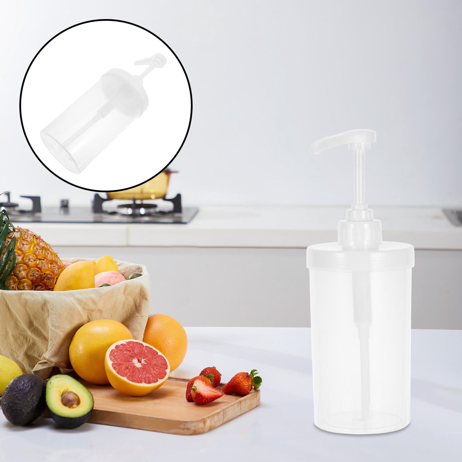 Raindrops Hand Press Syrup Dispenser Set of 4 Plastic Bottles for Coffee Bar Easy to Use and Refill