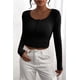thumbnail image 4 of Remera PRETTYGARDEN 2025 Mujer Manga Larga Henley Negra XXL, 4 of 7
