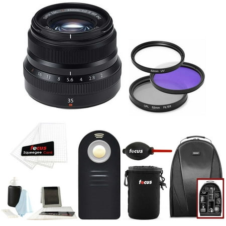 Fujifilm 35mm  f/2 WR Lens (Black) w/Focus Accesory Bundle & Camera