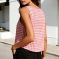 thumbnail image 5 of Women Plaid Tank Tops Button Front Sleeveless Loose Casual Blouse for Vintage Summer Vacation XL, 5 of 6