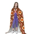 thumbnail image 4 of Honeii 70's Retro Print Poncho Cape, Cloak Coat, Snuggly Hooded Wearable Blanket, Hooded Cape For Teenagers,Halloween Costumes-Medium, 4 of 7