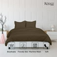 thumbnail image 3 of ROYALE Chocolate Duvet Cover Twin Size - Washed Duvet Cover Set, 2 Piece Double Brushed Duvet Covers with Button Closure - 1 Duvet Cover 68x90 inches and 1 Pillow Sham - Comforter Cover, 3 of 8