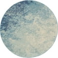 thumbnail image 2 of Nourison Passion Contemporary Navy Light Blue 5'3" x round Area Rug, (5 Round), 2 of 8
