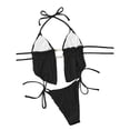 thumbnail image 3 of Xijirk Tankini Swimsuits for Women,Tie Side Two Piece Swimsuits High Waisted Bikini with Tankini Top and Adjustable Bottoms Swimwear Outfit for Beach Summer,Womens Swimsuits,Black,S, 3 of 6