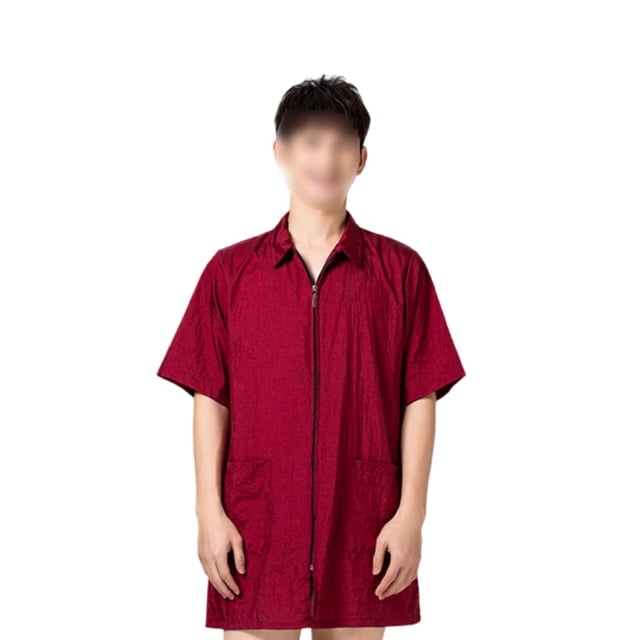 Miangastore Hair Dye Clothes Simple Hair Treatment Short Sleeve Work Clothes for Man Woman (Red XL)